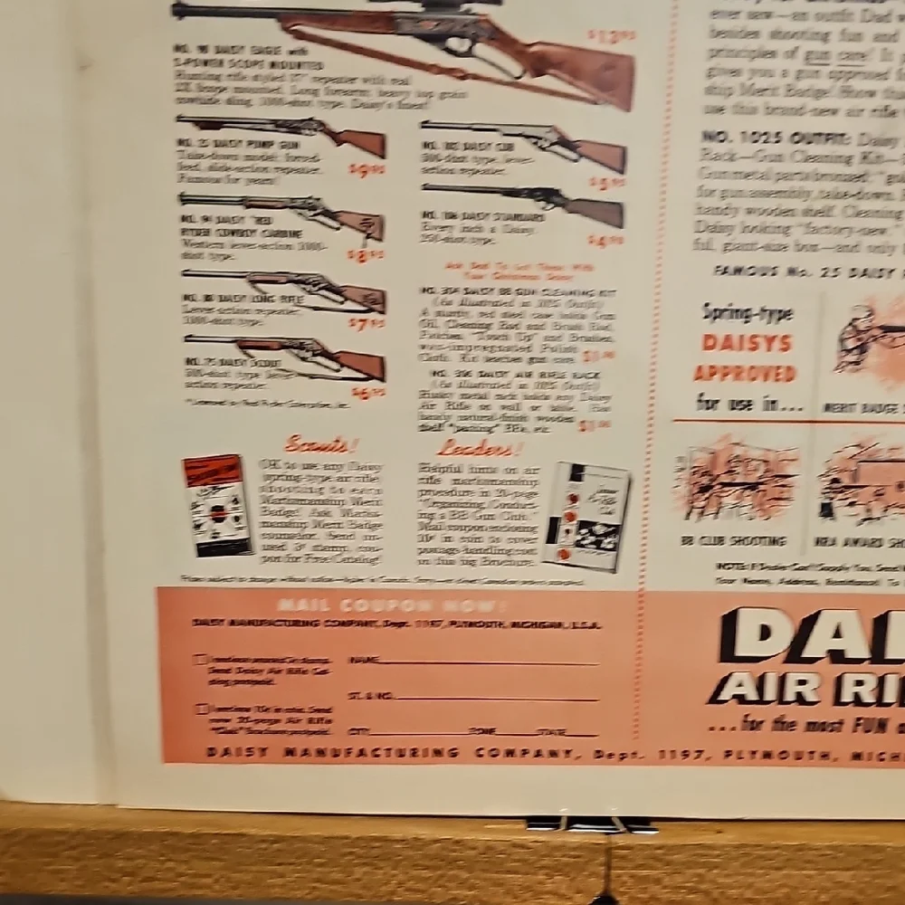 Daisy Air Rifleman Outfit Poster with Red and White Design